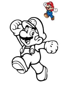 coloriage mario avec modele