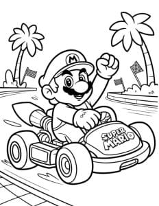 coloriage mario kart