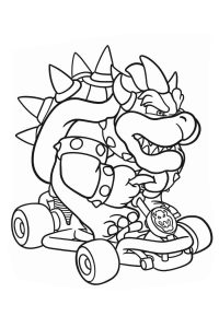 coloriage mario kart bowser