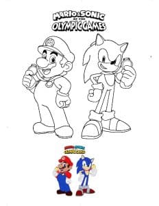 coloriage mario sonic jeux olympiques