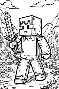 coloriage minecraft personnage