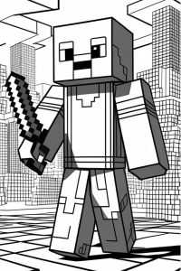 coloriage minecraft personnage