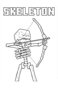 coloriage minecraft squelette