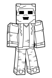coloriage minecraft zombie