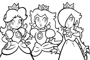 coloriage peach daisy et harmonie