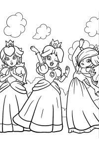 coloriage peach daisy et harmonie