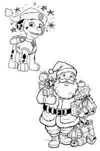 coloriage pere noel pat patrouille