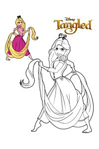 coloriage raiponce avec modele
