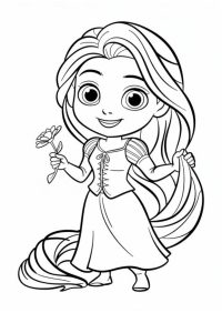 coloriage raiponce bébé