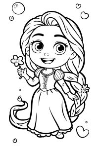 coloriage raiponce bébé