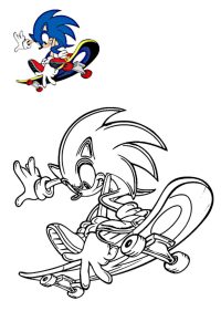 coloriage sonic avec modele