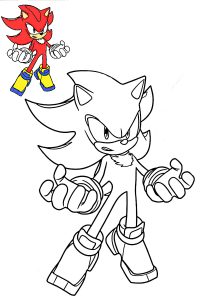 coloriage sonic rouge