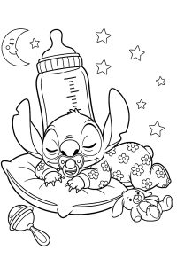 coloriage stitch bebe