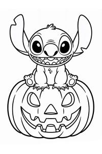 coloriage stitch halloween à imprimer