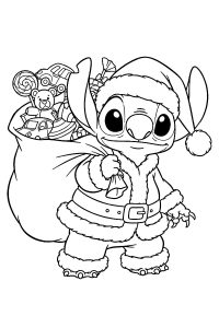 coloriage stitch noel
