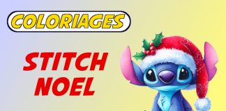 coloriage stitch noel