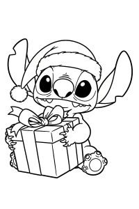 coloriage stitch noel à imprimer