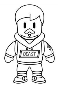 coloriage stumble guys mr beast