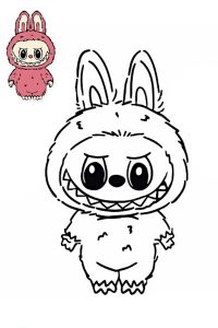 dessin à imprimer labubu