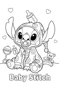 dessin a imprimer stitch bebe