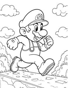 dessin mario a colorier
