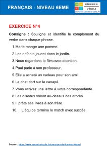 exercice 6ème français