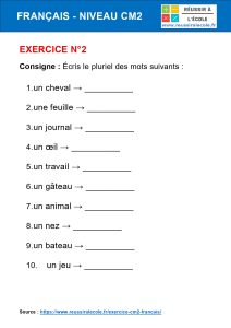 exercice francais cm2