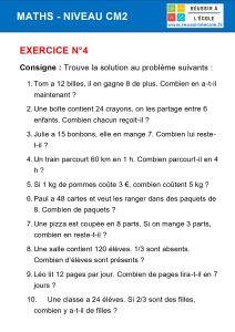 exercice sur les maths cm2
