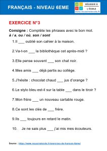 exercices français 6ème