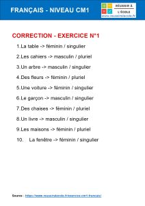 exercices français cm1 exercices français cm1