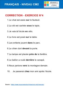 exercices francais cm2