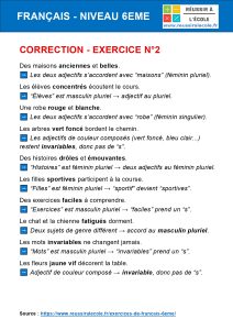 français 6ème exercices