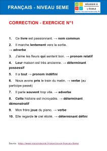 francais exercice 5eme