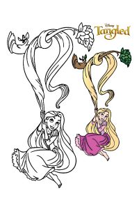 modele coloriage raiponce