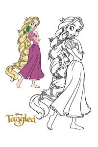 modele coloriage raiponce