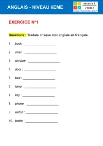 6ème anglais exercices 6ème anglais exercices