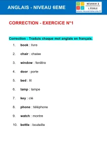 anglais exercice 6eme anglais exercice 6eme