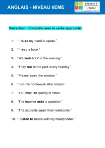 anglais pour 6eme exercices anglais pour 6eme exercices