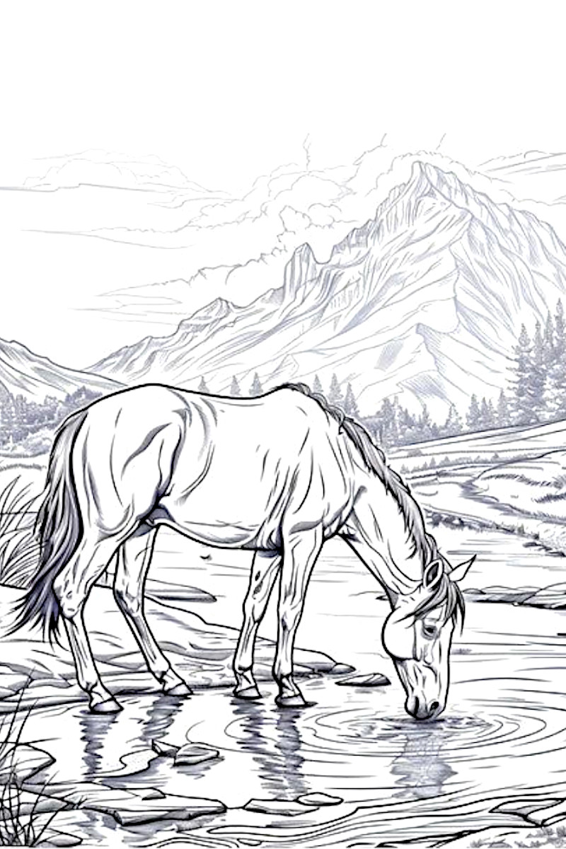 Coloriage Cheval Sauvage