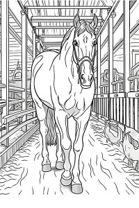 coloriage ecurie cheval coloriage ecurie cheval