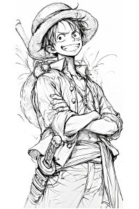 coloriage luffy one piece
