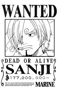 coloriage one piece wanted