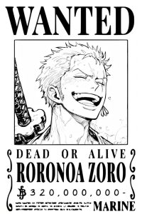 coloriage one piece wanted zoro