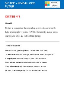 dictée ce2 futur dictée ce2 futur