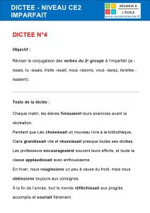 dictée ce2 imparfait dictée ce2 imparfait