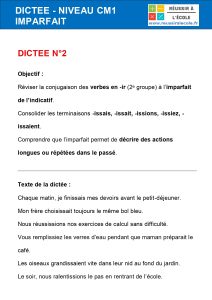dictée cm1 imparfait dictée cm1 imparfait