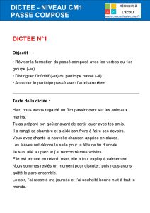 dictée cm1 passé composé dictée cm1 passé composé