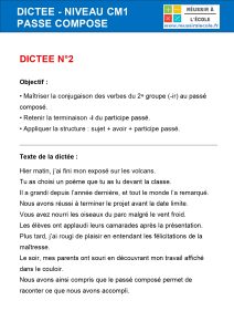 dictée cm1 passé composé dictée cm1 passé composé
