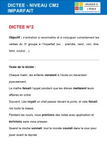dictée cm2 imparfait