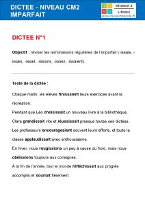 dictée cm2 imparfait